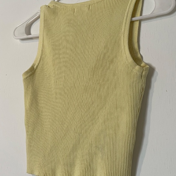 Blu Pepper Ribbed Butter Yellow Snap Henley Tank Top M - Picture 4 of 5